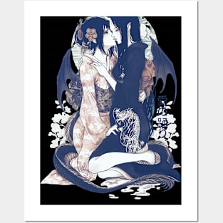 Two Geishas Kissing Graphic T-Shirt 02 Posters and Art